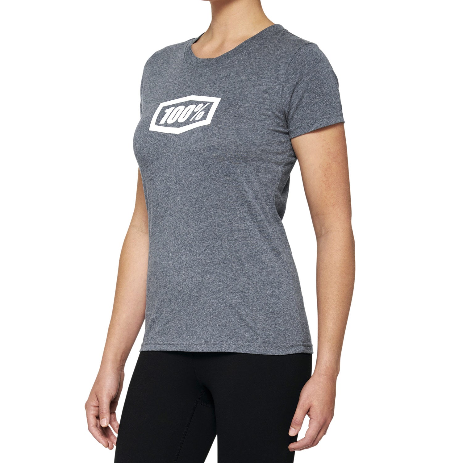 100% Wmns Icon T-shirt Heather Grey - Ultimate Cycles Nowra