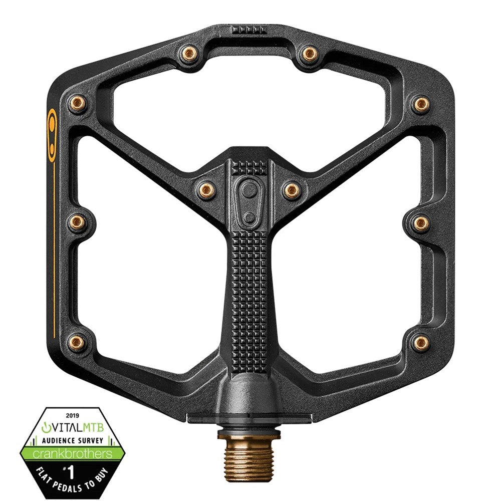 Crankbrothers Pedal Stamp 11 Large Black / Gold - Ultimate Cycles Nowra