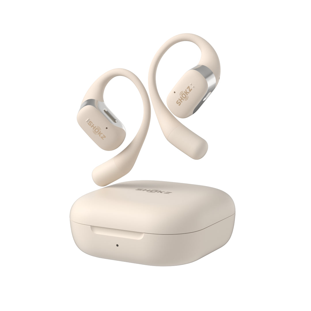 Shokz Openfit True Wireless Earbuds Beige - Ultimate Cycles Nowra