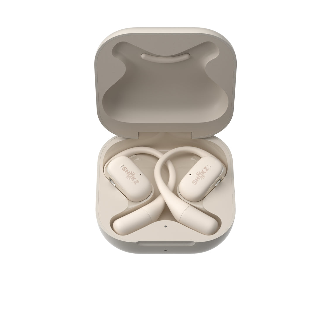 Shokz Openfit True Wireless Earbuds Beige - Ultimate Cycles Nowra