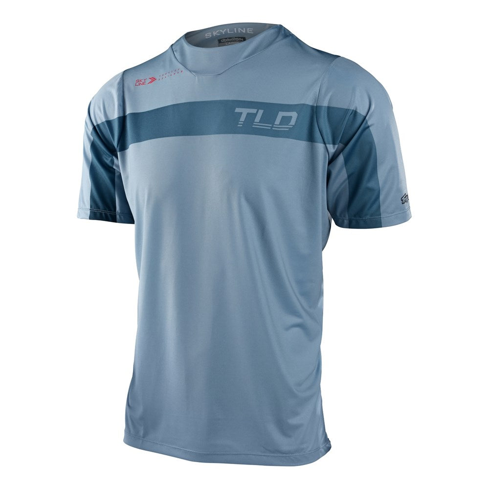 Tld Skyline Ss Jersey Jet Fuel Ice Blue / Red Med - Ultimate Cycles Nowra