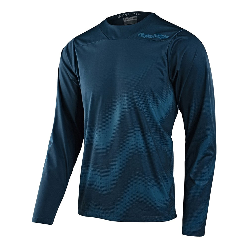 Tld Skyline Chill Ls Jersey Waves Dark Slate Blue Lge - Ultimate Cycles Nowra