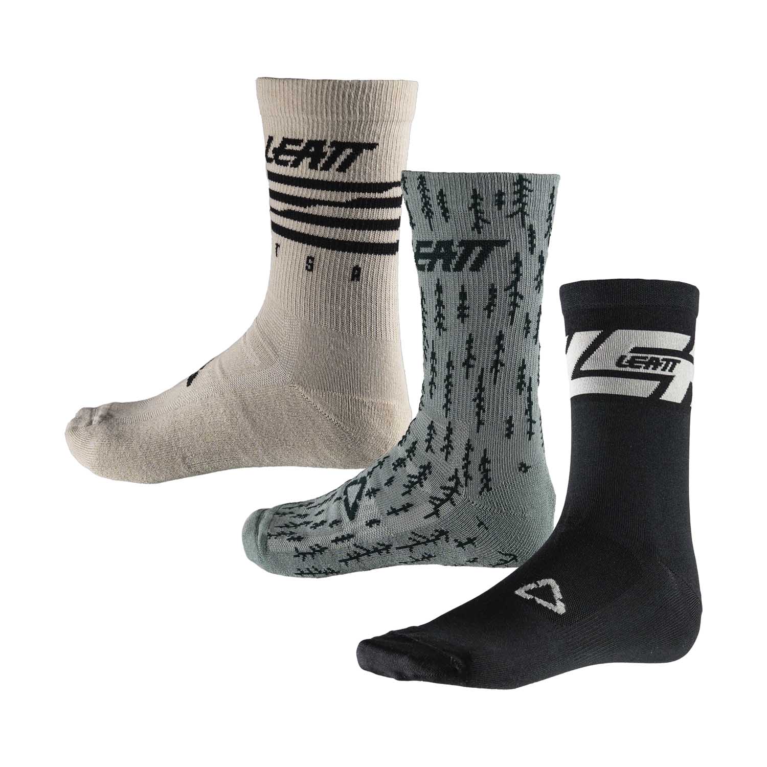Leatt Socks MTB US9-13 - 3 Pack Selection - Ultimate Cycles Nowra