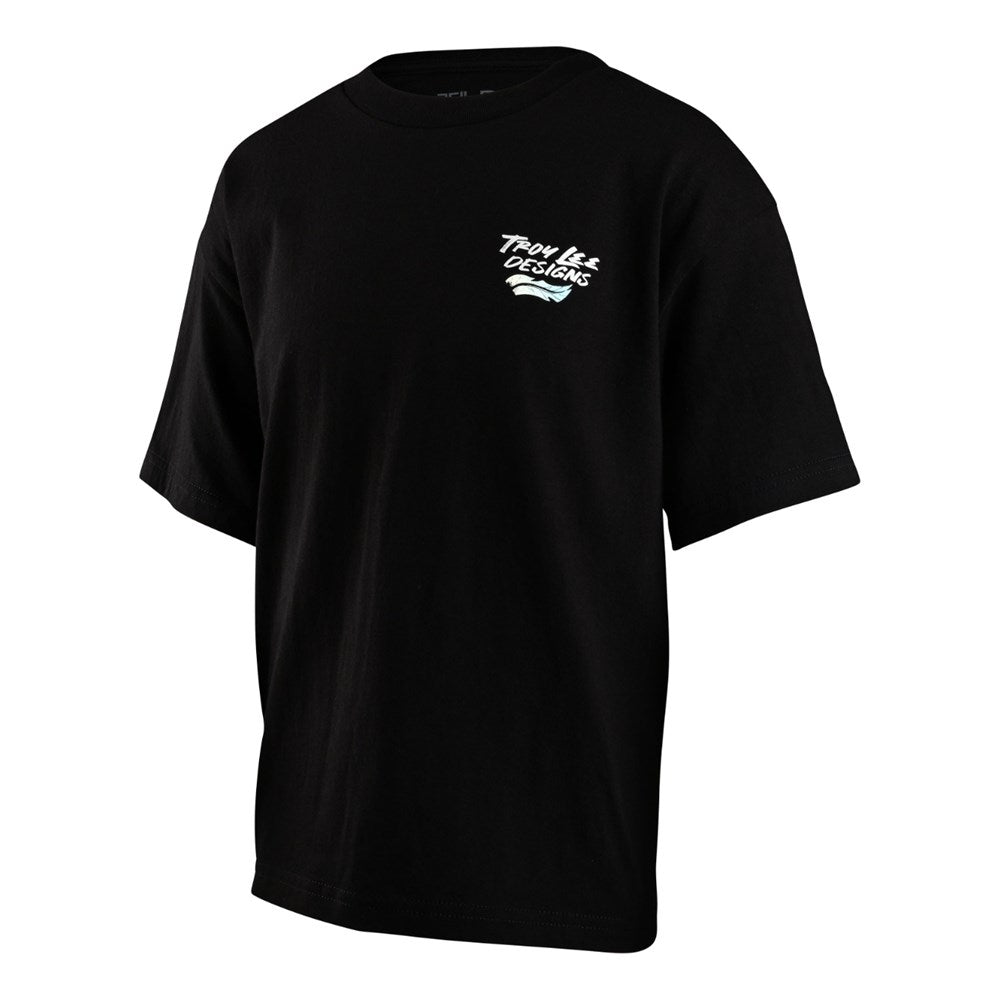 Tld Feathers Yth Tee Black Y-Lge - Ultimate Cycles Nowra