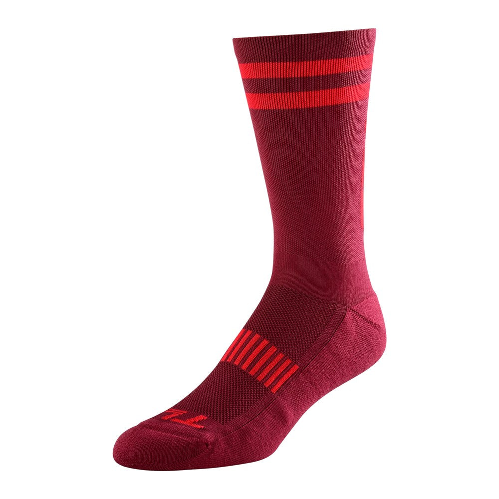 Tld Performance Crew Sock Speed Oxblood Lge / Xlg (10-14) - Ultimate Cycles Nowra