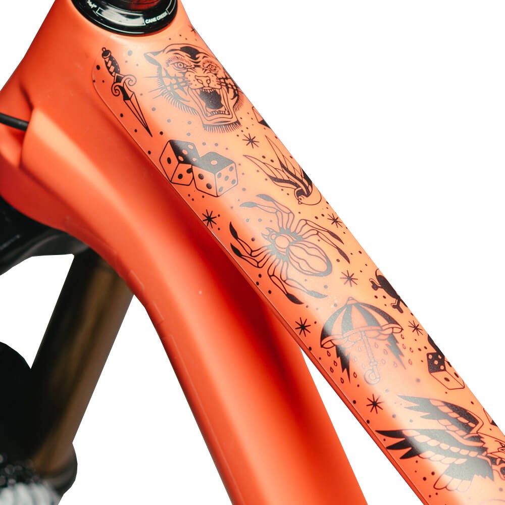 Dyedbro Frame Protection Wrap Old School Tattoo Black - Ultimate Cycles Nowra