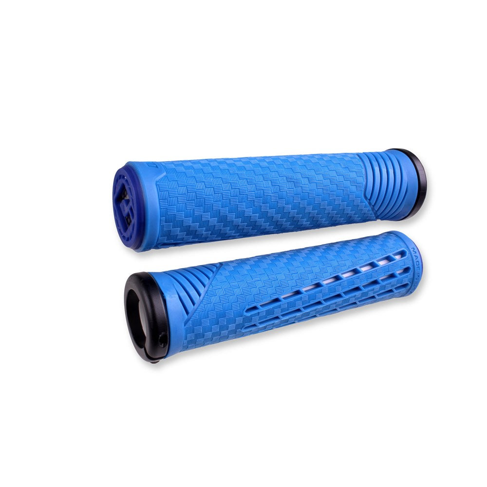 Odi Mtb Bmx Cf Lock On Grip V2.1 135Mm Blue / White - Ultimate Cycles Nowra