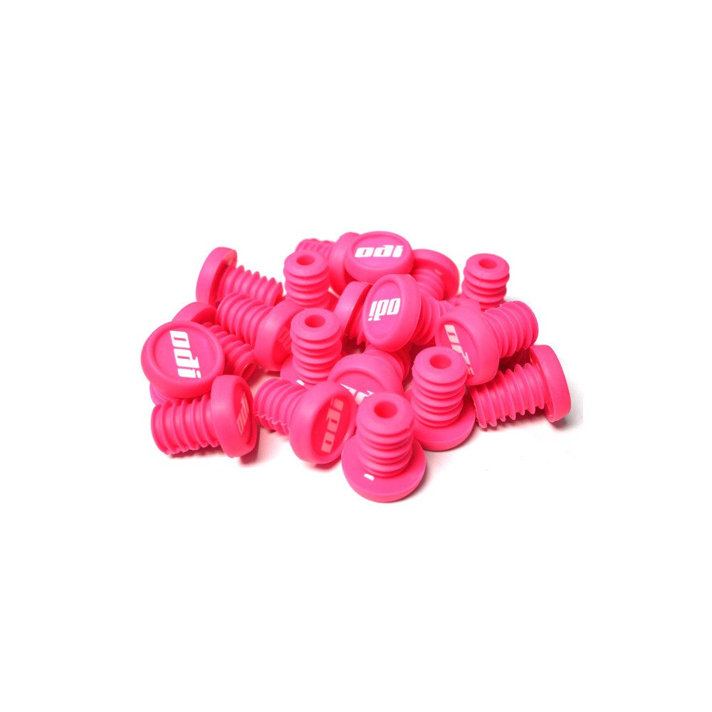 Odi Bmx Refill Pack - 20 Push In Plugs Pink - White Logo - Ultimate Cycles Nowra
