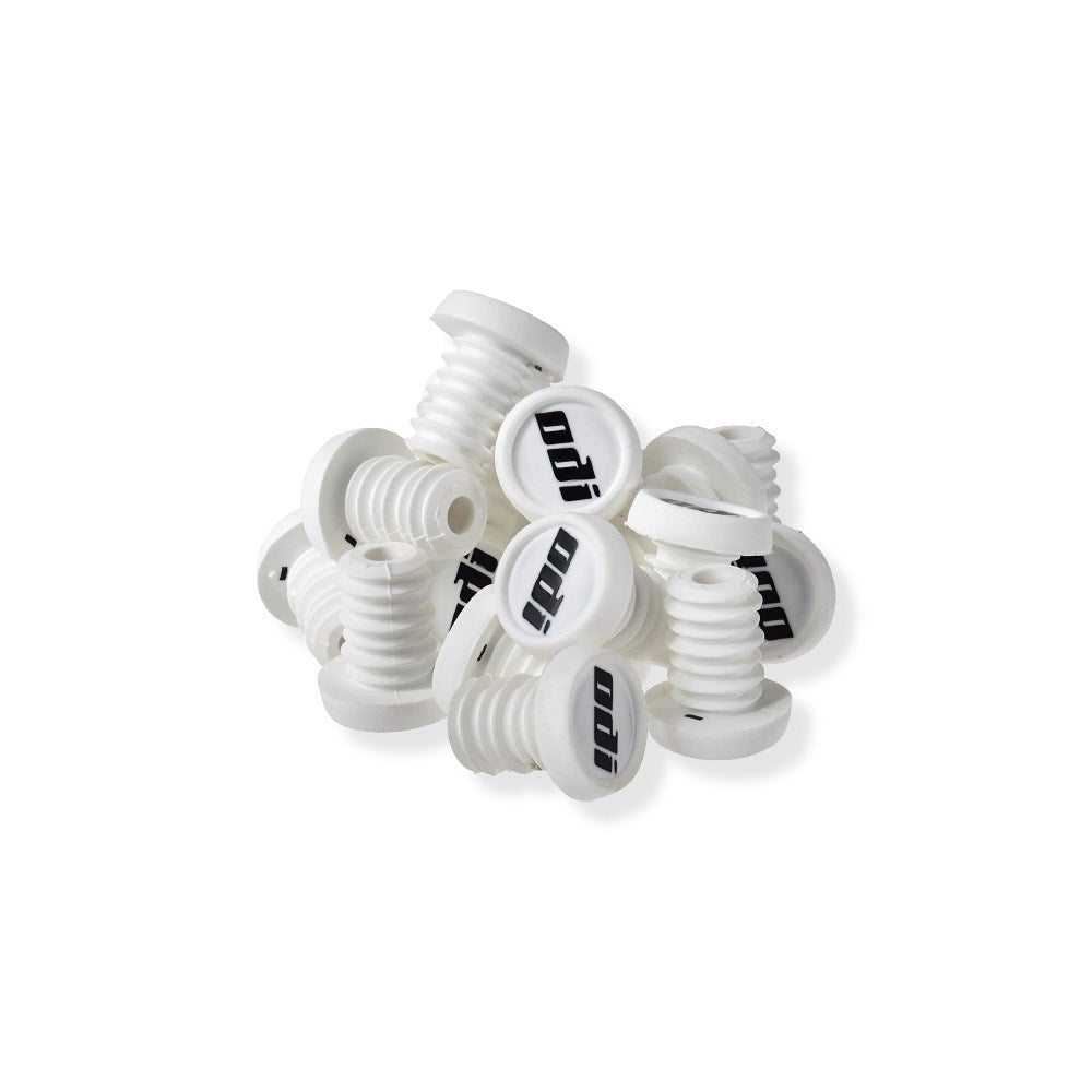 Odi Bmx Refill Pack - 20 Push In Plugs White - Black Logo - Ultimate Cycles Nowra