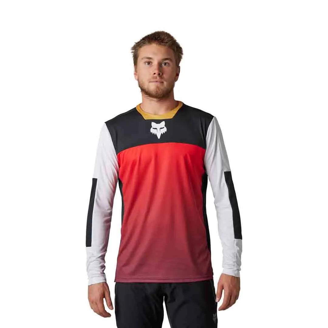 Fox Dfend Ls Jersey Aurora Blk/wht - Ultimate Cycles Nowra