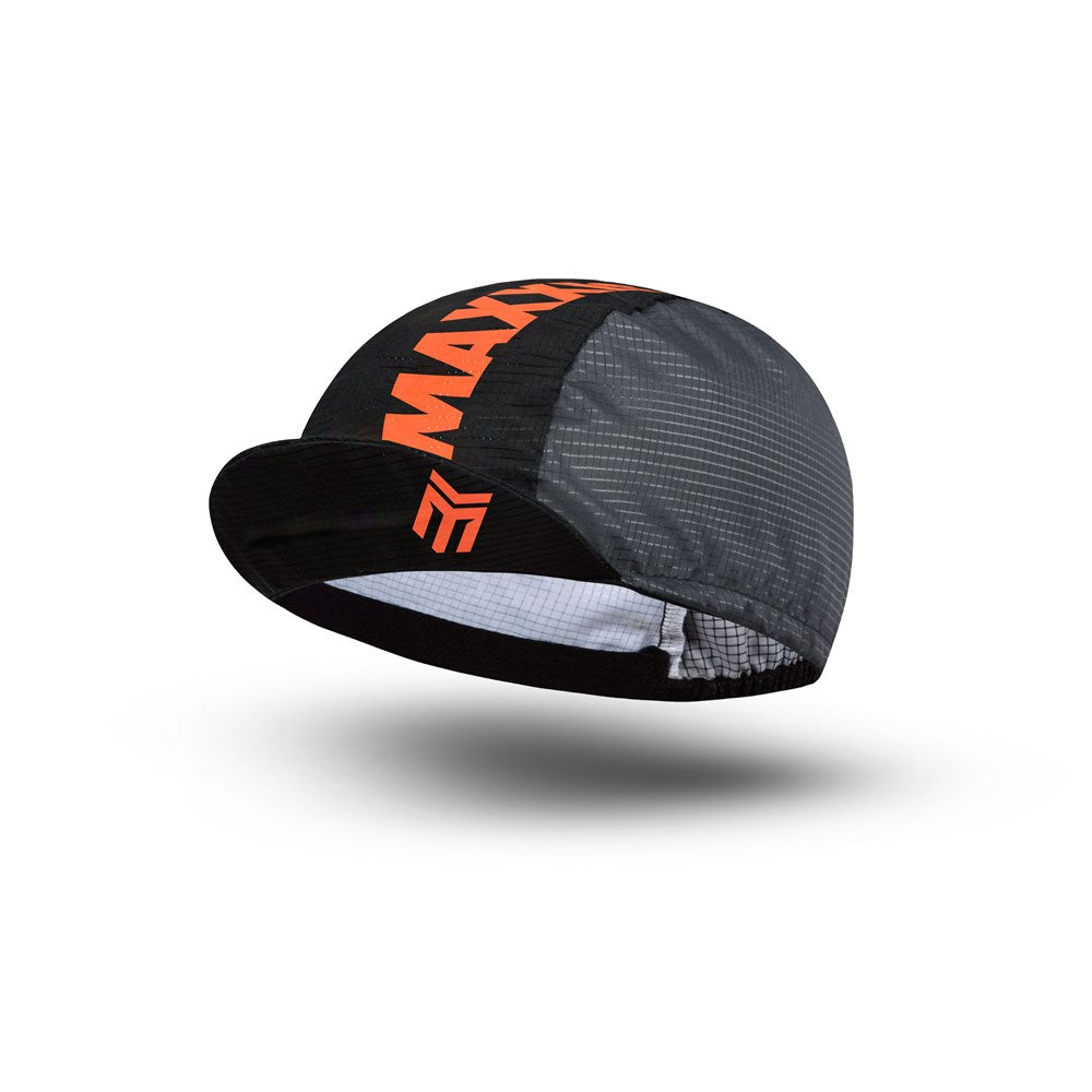 Maxxis Cycling Hat Road / Gravel Cap Black Orange Osfa - Ultimate Cycles Nowra