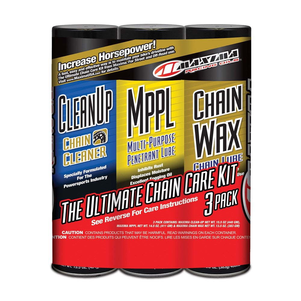 Maxima Chain Wax Combo Kit Spray 3-Pack (Box Qty 4) - Ultimate Cycles Nowra
