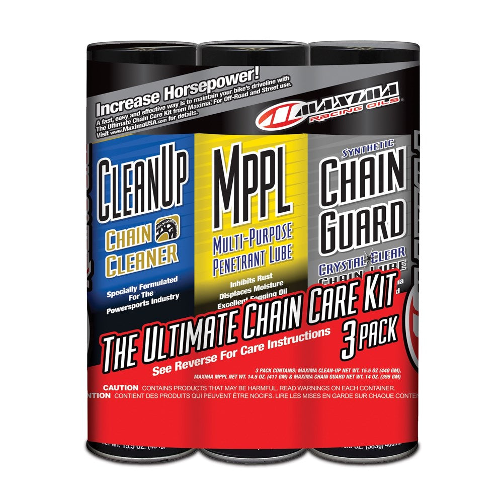 Maxima Synthetic Chain Guard Combo Kit Spray 3-Pack (Box Qty 4) - Ultimate Cycles Nowra