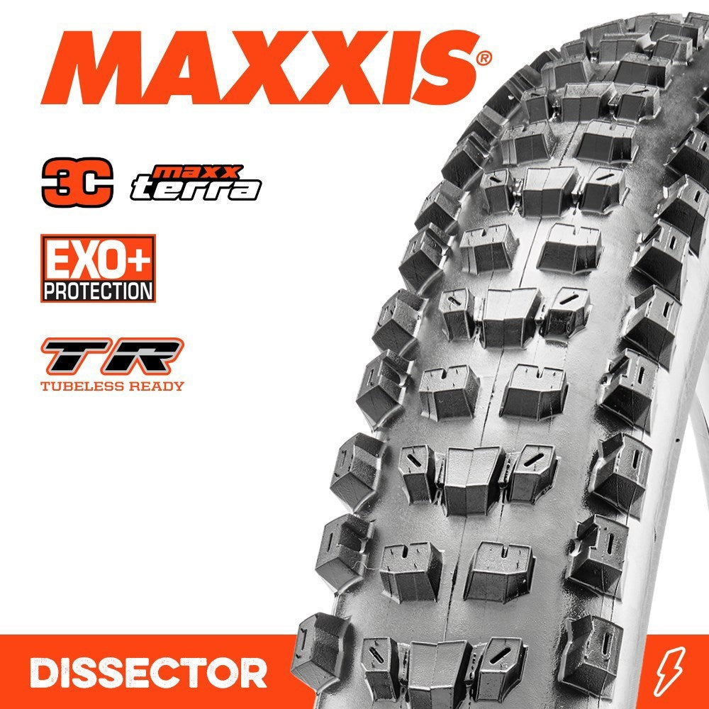 Maxxis Dissector 27.5 X 2.40 Wt 3C Terra Exo+ Tr Fold 60Tpi E-25 - Ultimate Cycles Nowra