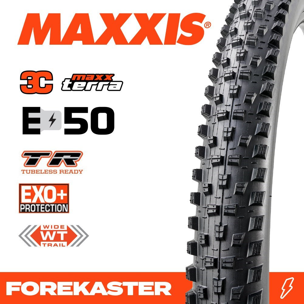 Maxxis Forekaster 27.5 X 2.40 Wt 3C Terra Exo+ Tr E-Mtb Fold 60Tpi E-50 - Ultimate Cycles Nowra
