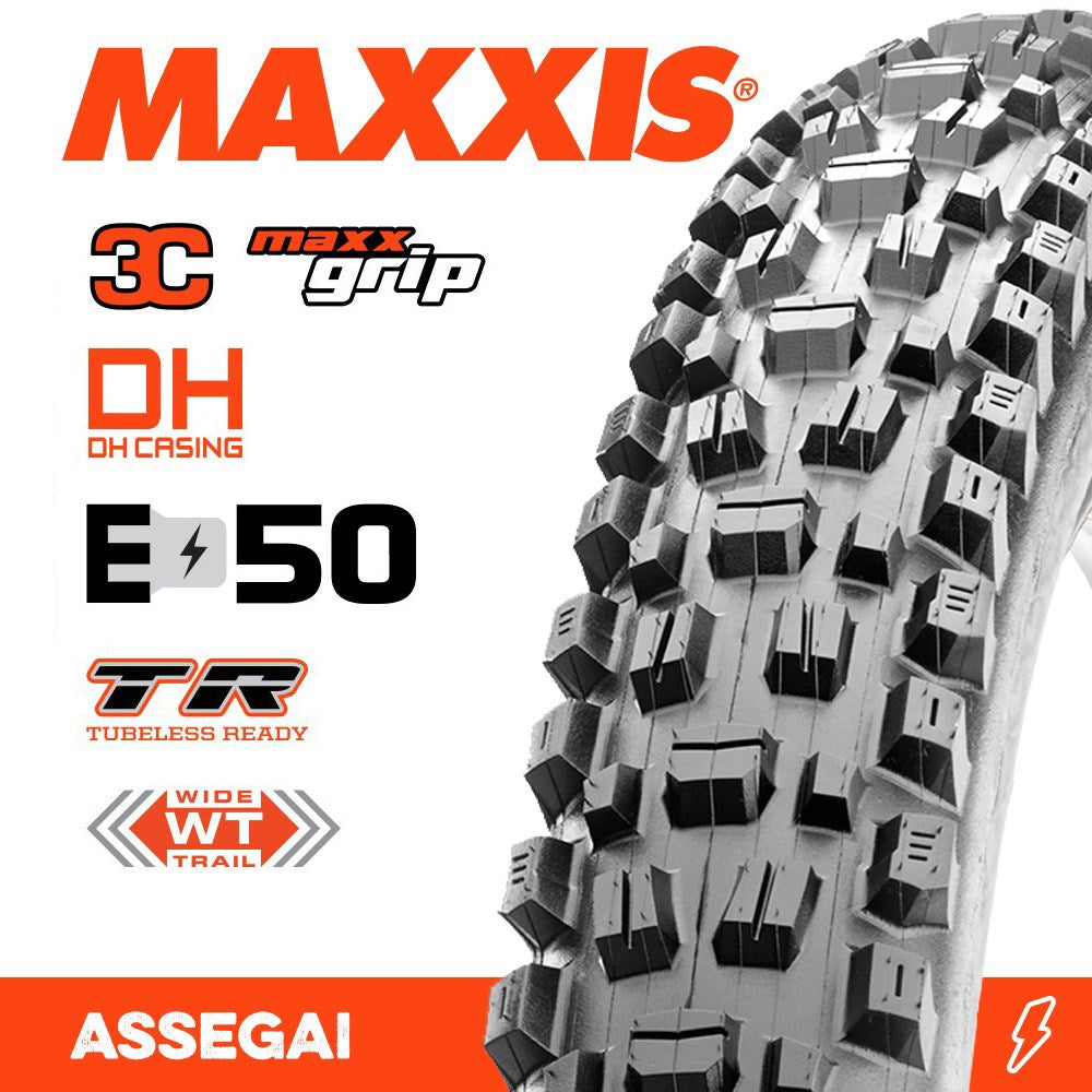 Maxxis Assegai 27.5 X 2.50 Wt 3C Grip Dh Tr E-Mtb Fold 60X2Tpi E-50 - Ultimate Cycles Nowra