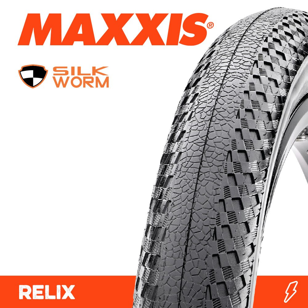 Maxxis Relix 20 X 1.75 Silkworm Fold 120Tpi - Ultimate Cycles Nowra