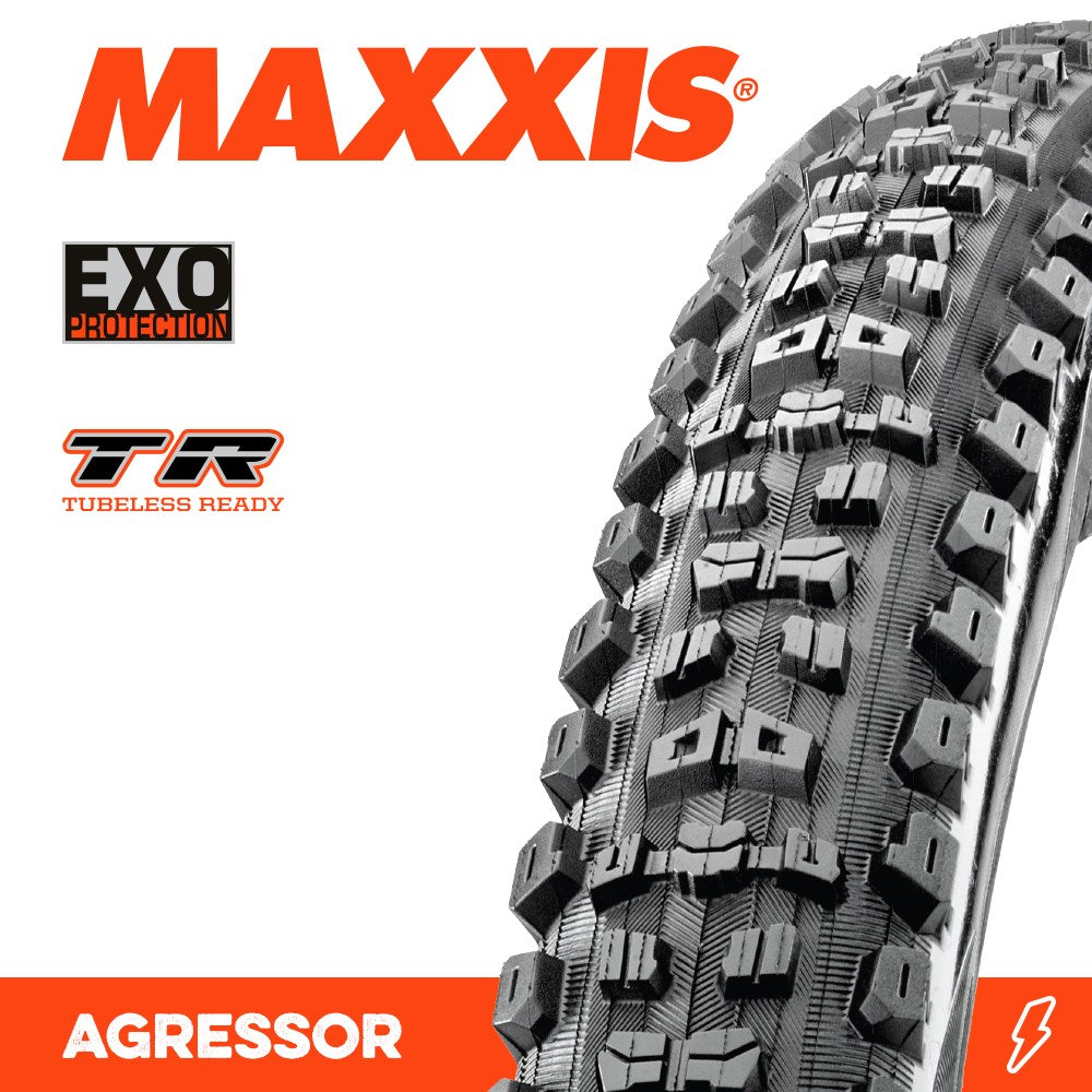 Maxxis Aggressor 27.5 X 2.50 Wt Exo Tr Fold 60Tpi E-25 - Ultimate Cycles Nowra