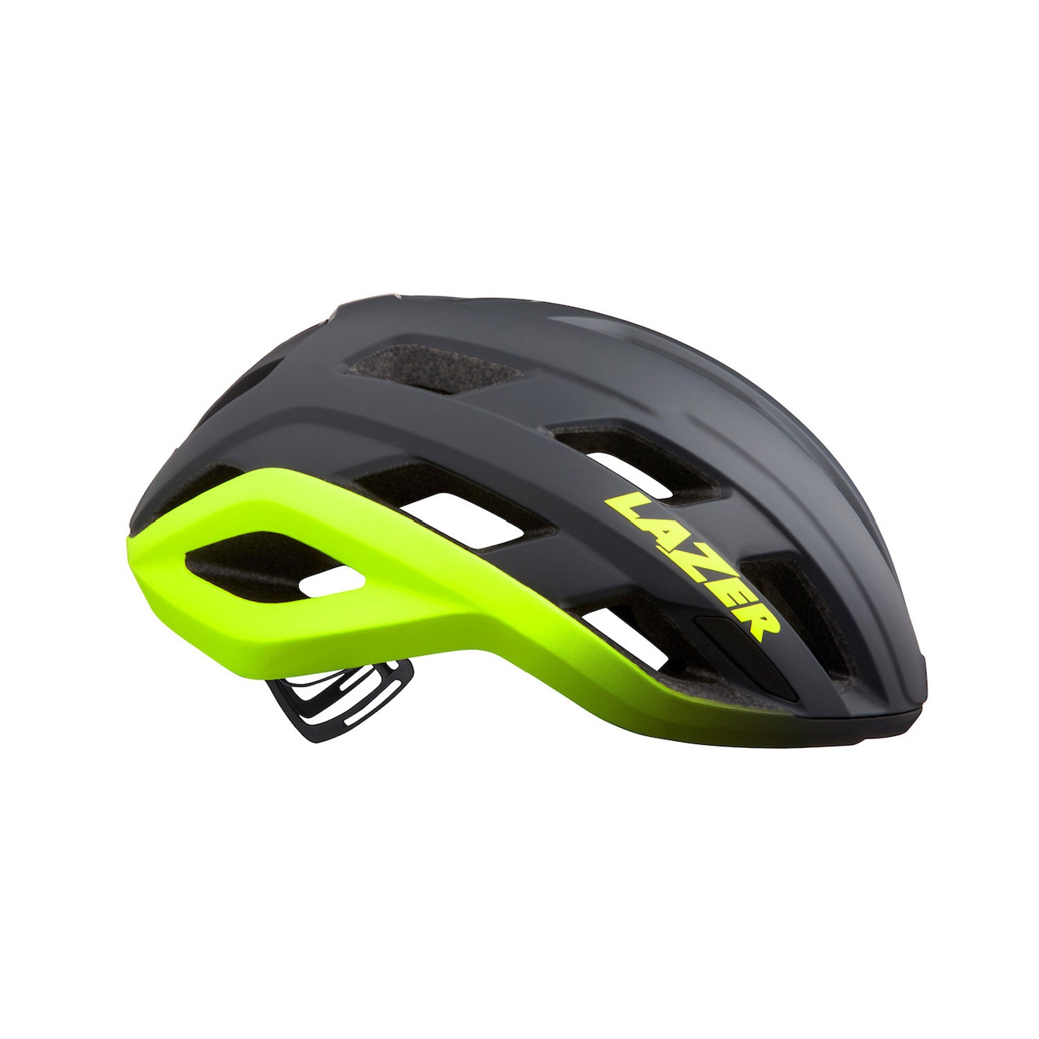 Lazer Strada Kc Matte Dark Grey/yellow Flash - Ultimate Cycles Nowra