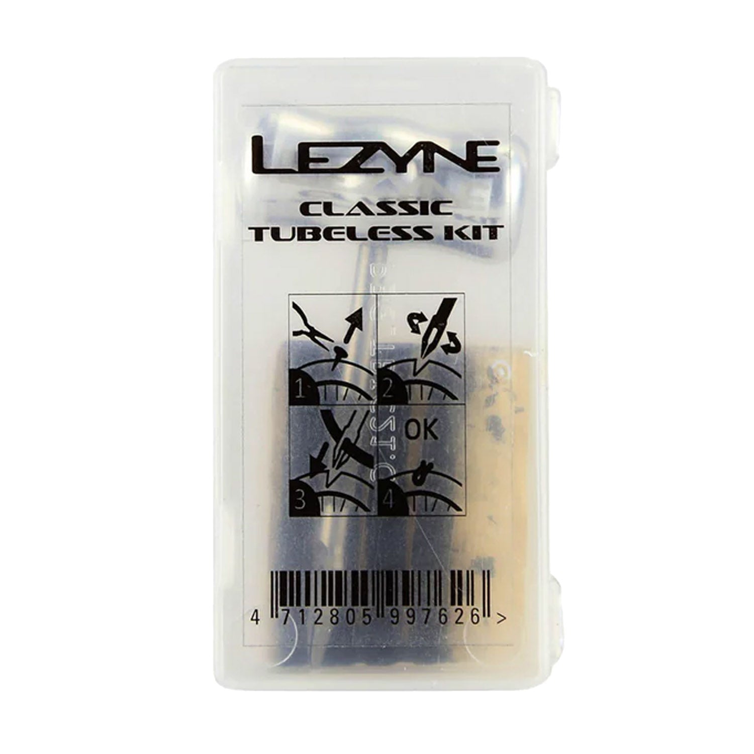 Lezyne Tubeless Kit Classic Plastic Box Inc 5 Plugs & Tools - Ultimate Cycles Nowra