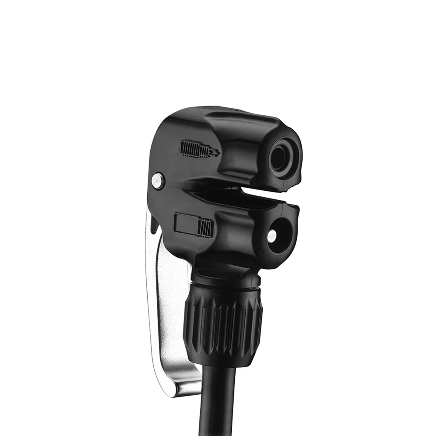 Lezyne Macro Floor Drive Satin Black Steel Brl 2.5" Guage Dual Head - Ultimate Cycles Nowra