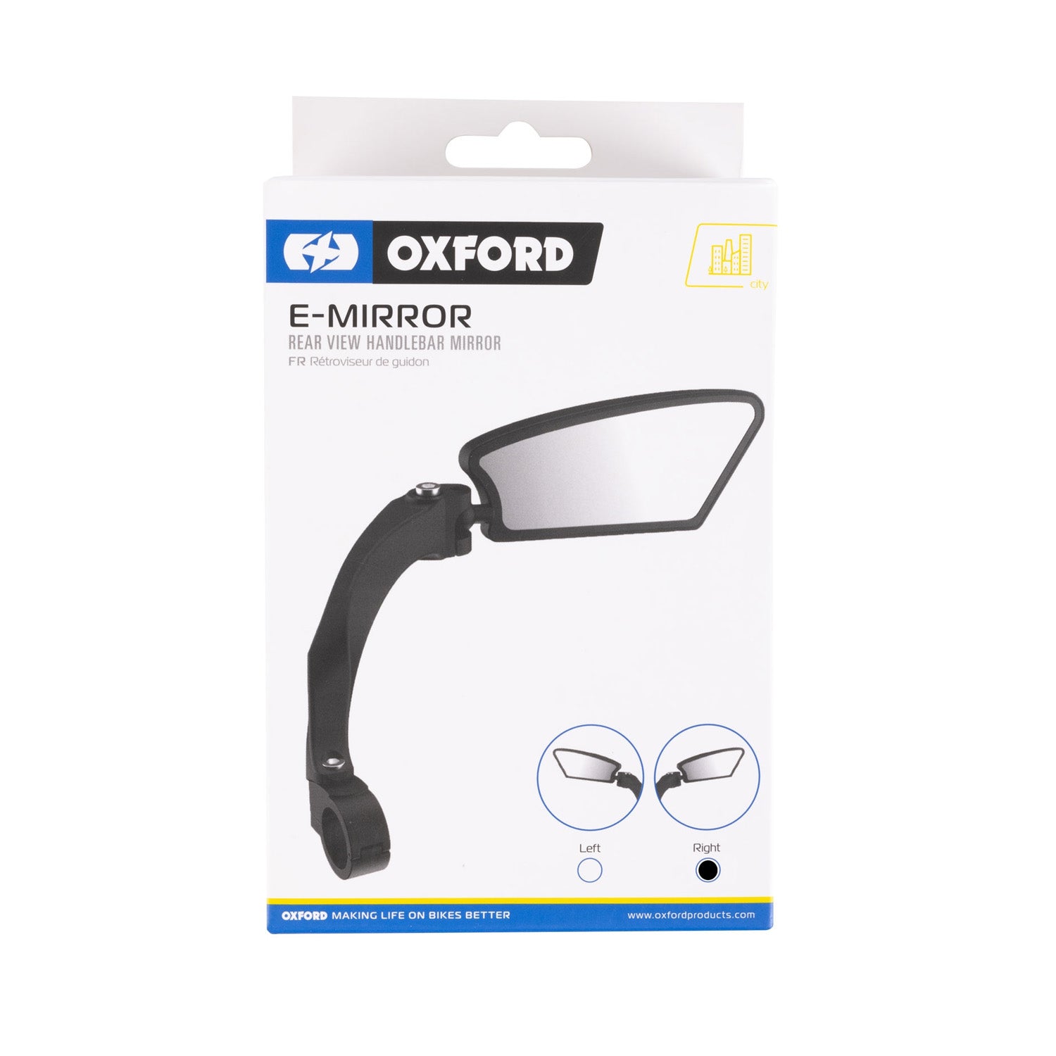 Oxford E-Mirror Right Hand Side Adjustable Black - Ultimate Cycles Nowra