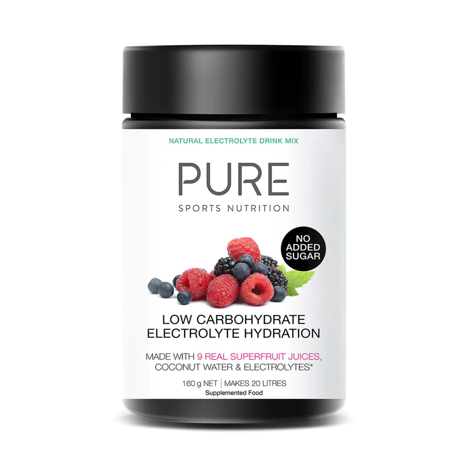Pure Electrolyte Low Carb 160g Tub (superfruits) - Ultimate Cycles Nowra