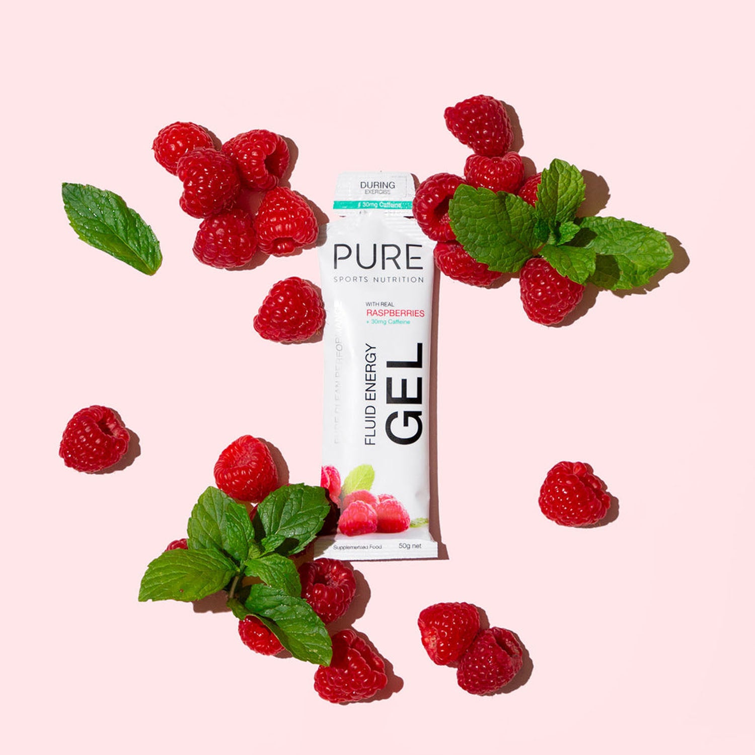 PURE FLUID ENERGY GEL RASPBERRY 50G - Ultimate Cycles Nowra