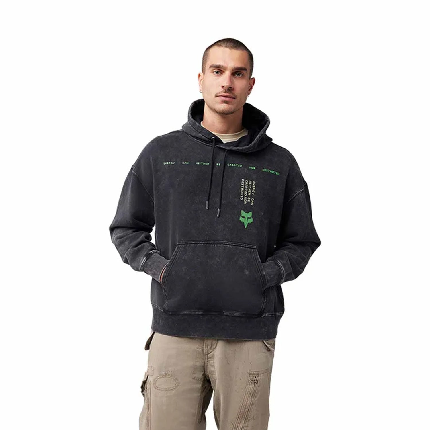 Fox Throttle Oversized Fleece Po Blk - Ultimate Cycles Nowra