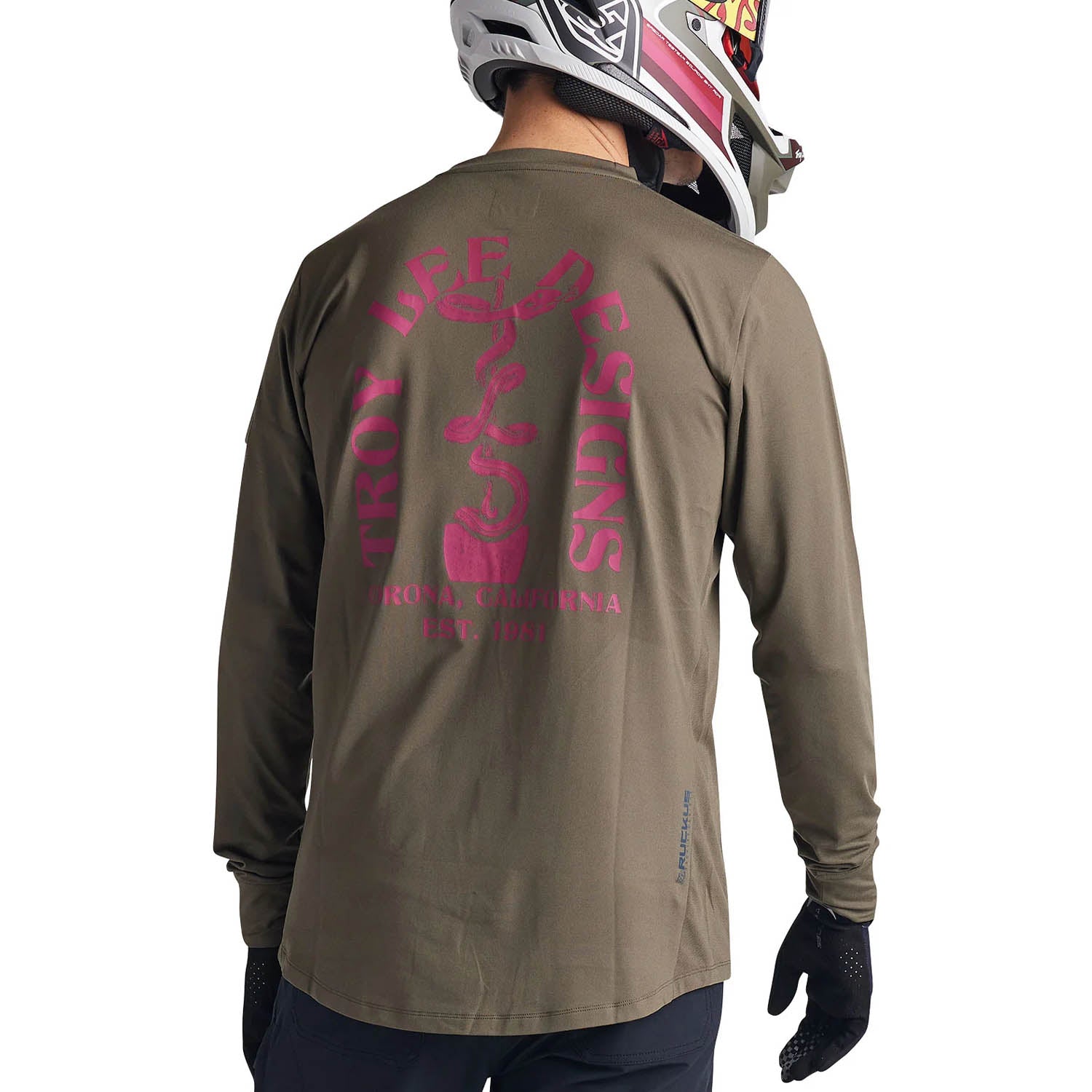 Tld 24.1 Ruckus Ride Ls Tee Fangs Olive - Ultimate Cycles Nowra