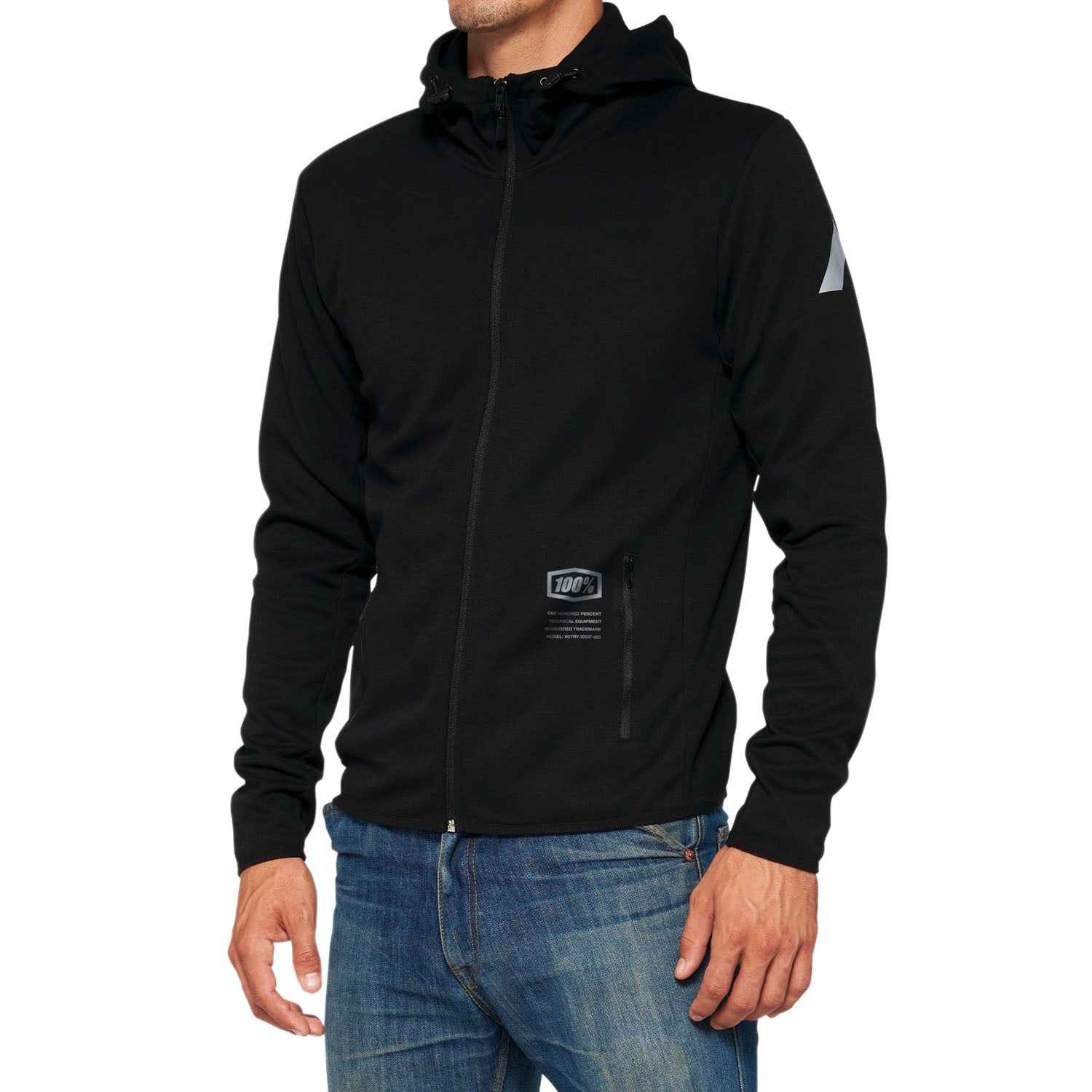 100% Viceroy Tech Zip Hoodie Black - Ultimate Cycles Nowra