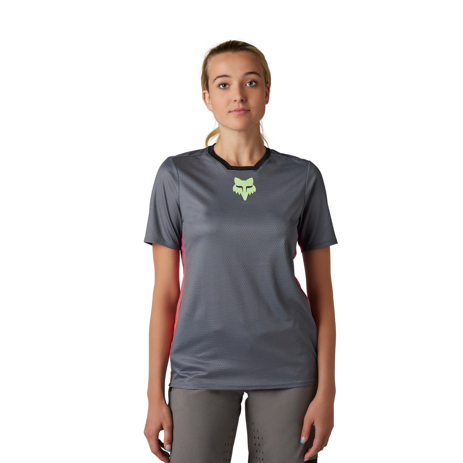 Fox W Defend Race Ss Jersey Pewter - Ultimate Cycles Nowra