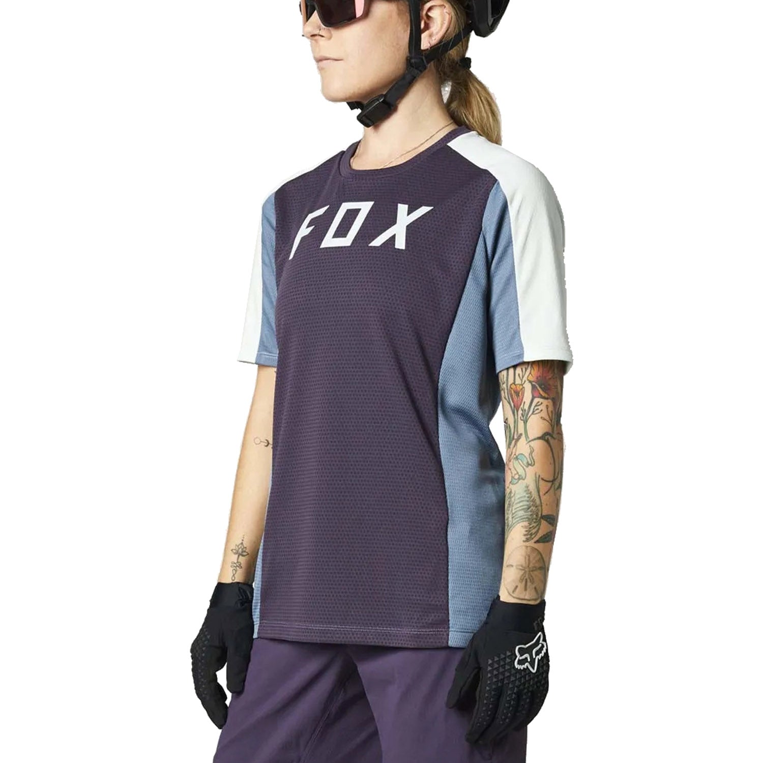 Fox W Defend Ss Jersey Dark Purple - Ultimate Cycles Nowra