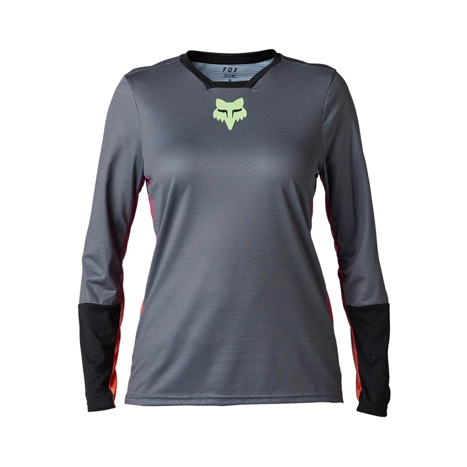 Fox Wmn Defend Race Ls Jersey Pewter - Ultimate Cycles Nowra