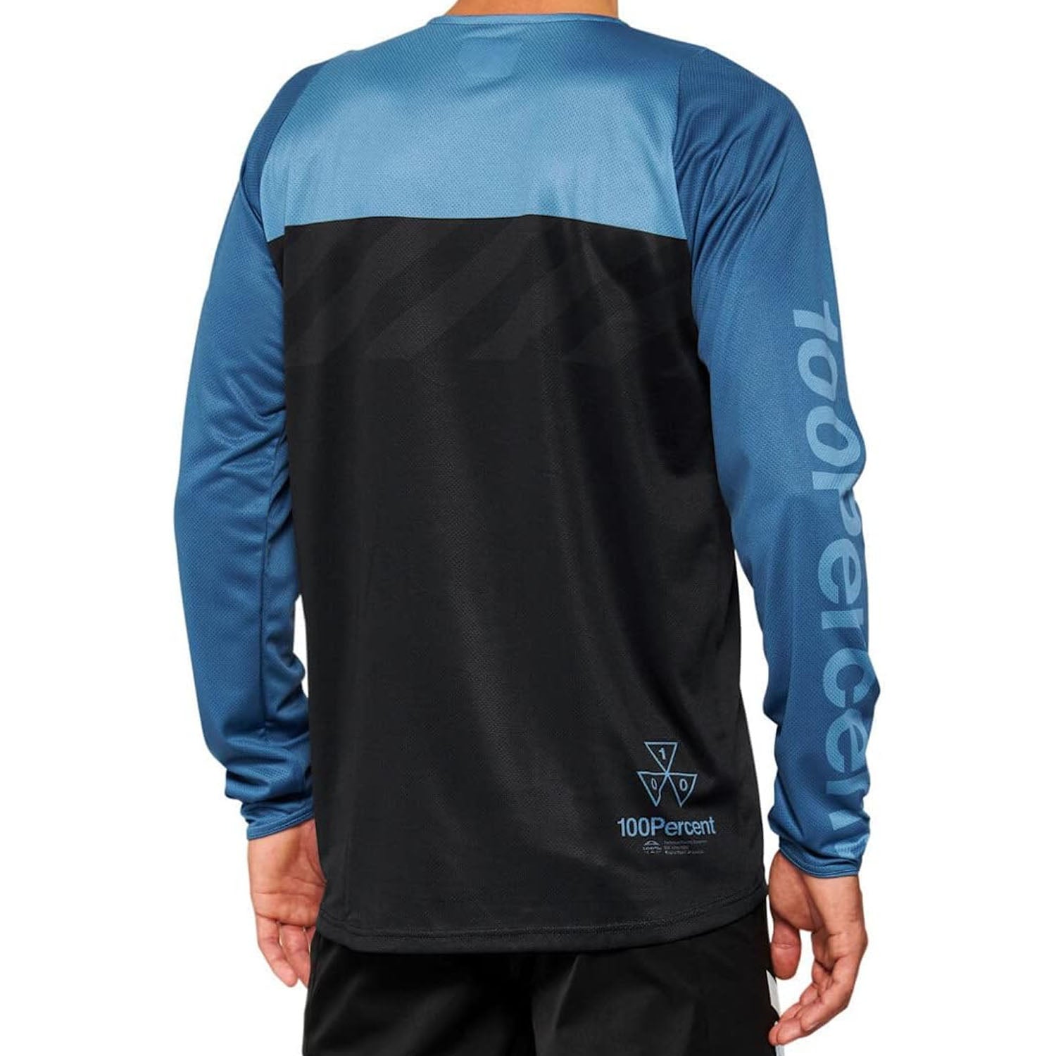 100% R-Core LS Jersey Black / Slate Blue - Ultimate Cycles Nowra