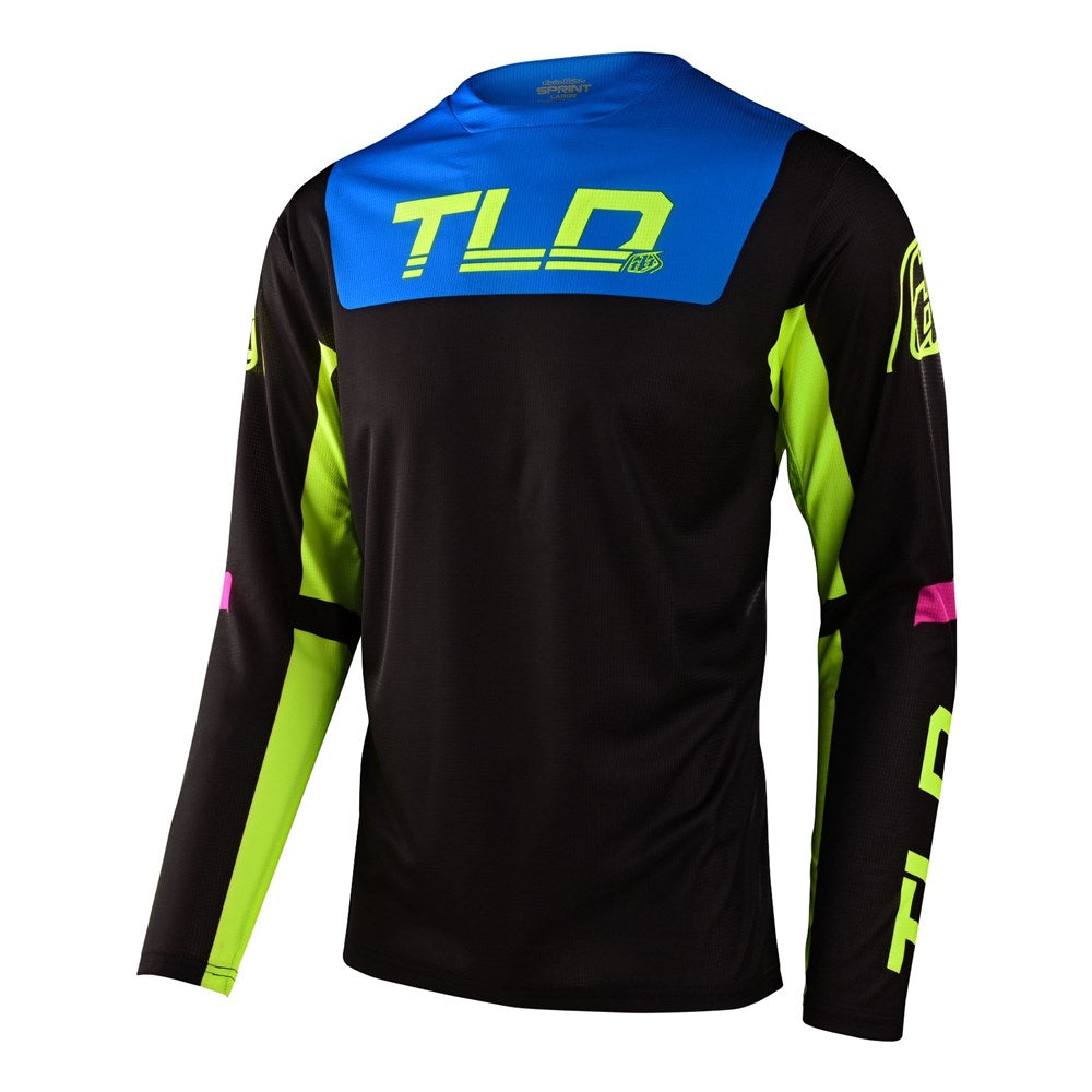 Tld Sprint Jersey Fractura Black / Yellow Med - Ultimate Cycles Nowra