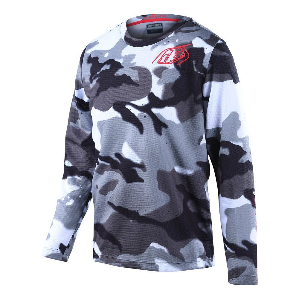 Tld 24.1 Flowline Ls Yth Jersey Spray Camo White Y-Xlg - Ultimate Cycles Nowra
