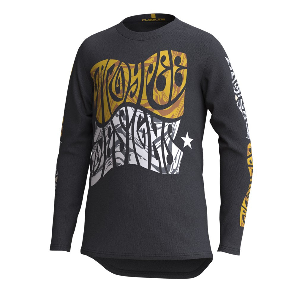 Tld Flowline Ss Yth Jersey Tripper Black Y-Lge - Ultimate Cycles Nowra