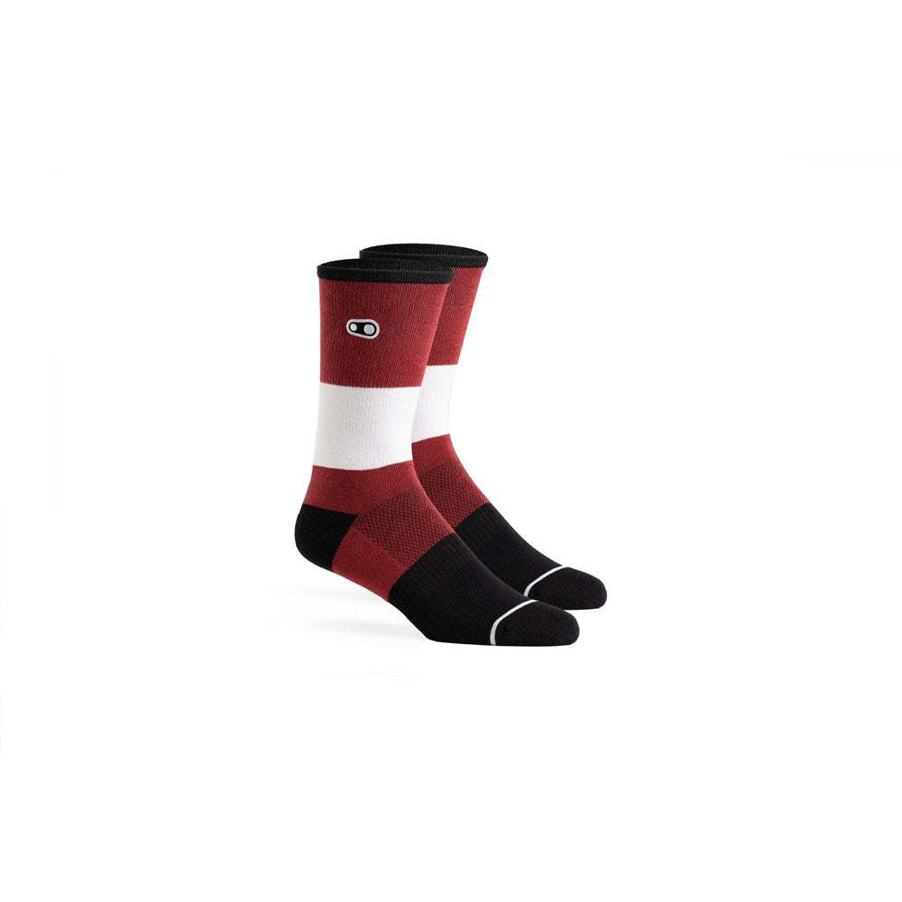Crankbrothers Sock Icon Mtb Casual Red / White Sml / Med - Ultimate Cycles Nowra