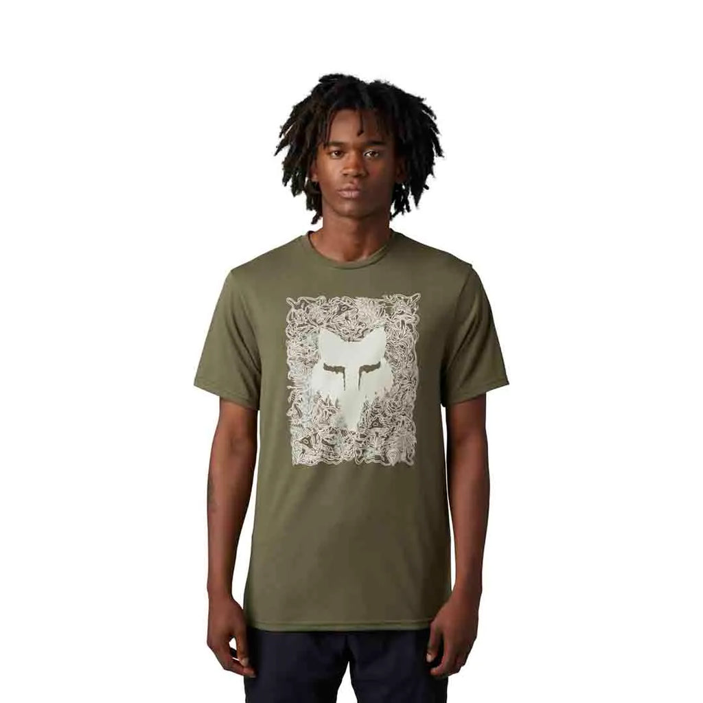 Fox Auxlry Ss Tech Tee Olive Green - Ultimate Cycles Nowra