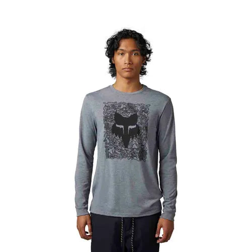 Fox Auxlry Ls Tech Tee Grey - Ultimate Cycles Nowra