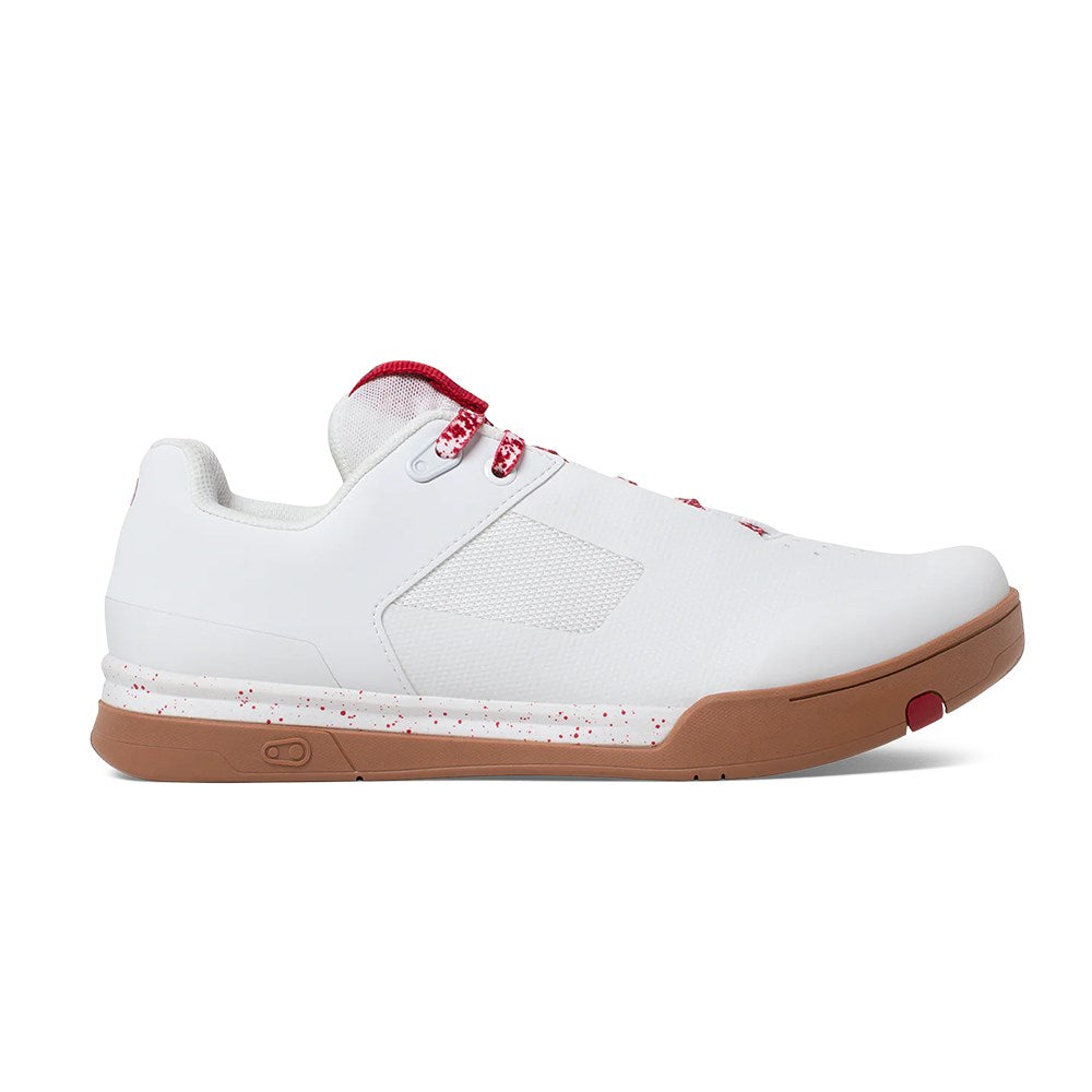 Crankbrothers Stamp Lace Flat Shoe White / Red Splatter Us 12 Eu 46 - Ultimate Cycles Nowra