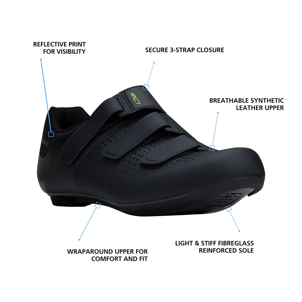 Shimano Sh-rc100 Road Shoes Black - Ultimate Cycles Nowra