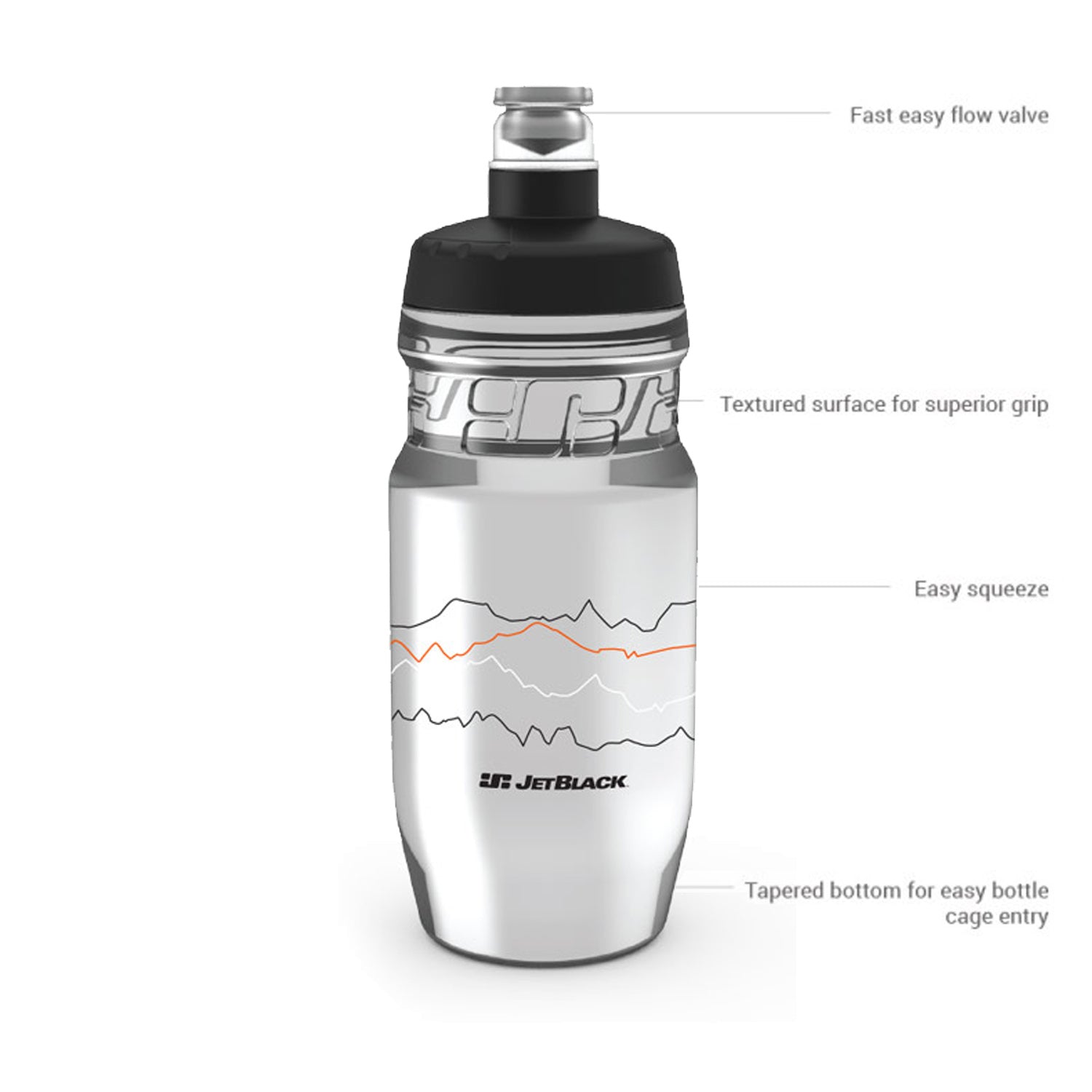 JetBlack Tubeless Icon Bottle 600ml Clear - Ultimate Cycles Nowra