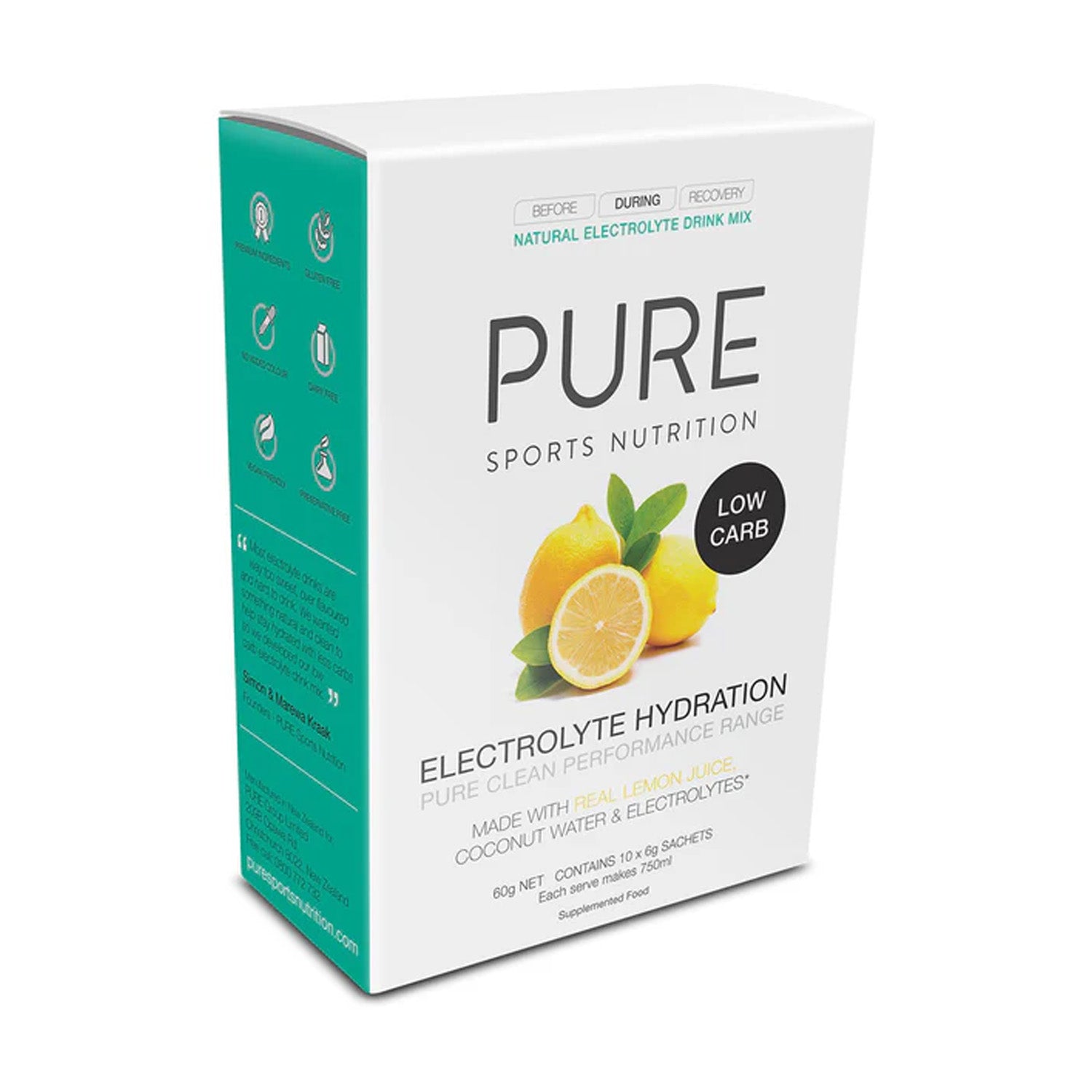 PURE ELECTROLYTE HYDRATION LOW CARB 6G (10 SACHETS) - Ultimate Cycles Nowra