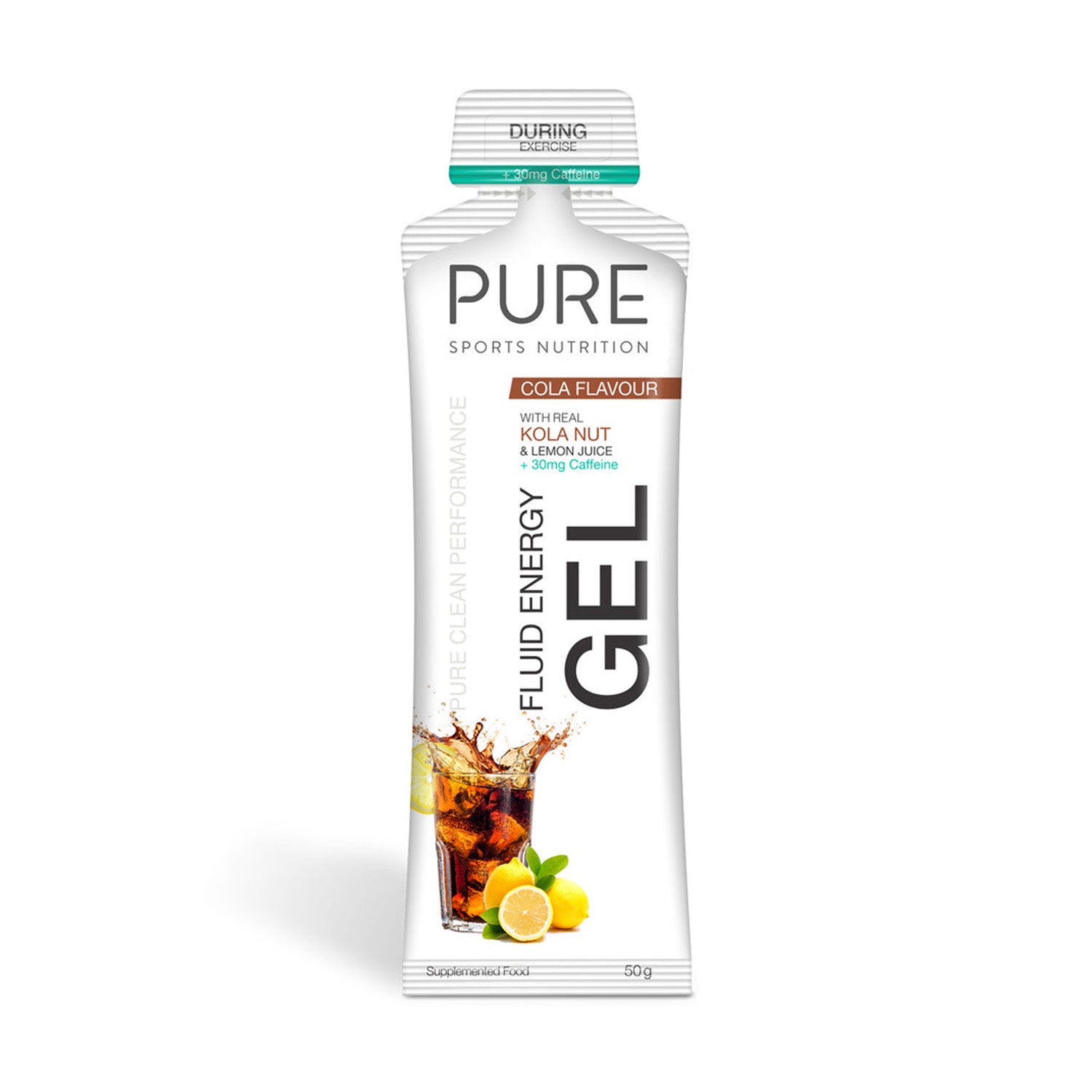 PURE FLUID ENERGY GEL KOLA NUT & LEMON 50G - Ultimate Cycles Nowra